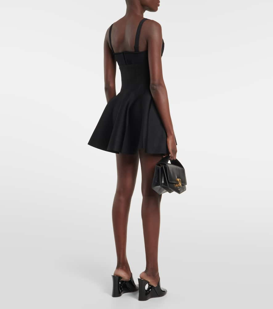 Shop Alaïa Pleated Miniskirt In Black