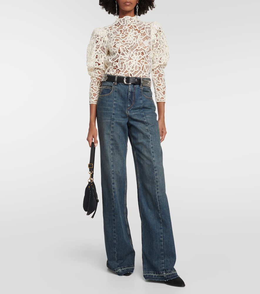 Isabel Marant Long-sleeved Lace Blouse In Pink