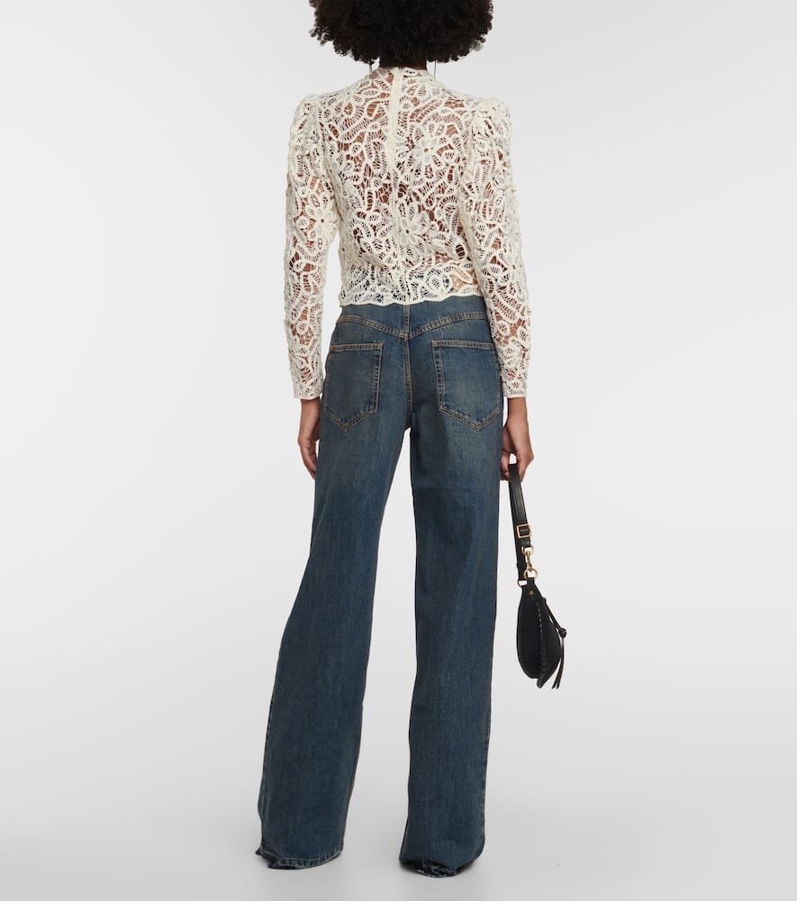 Isabel Marant Long-sleeved Lace Blouse In Pink