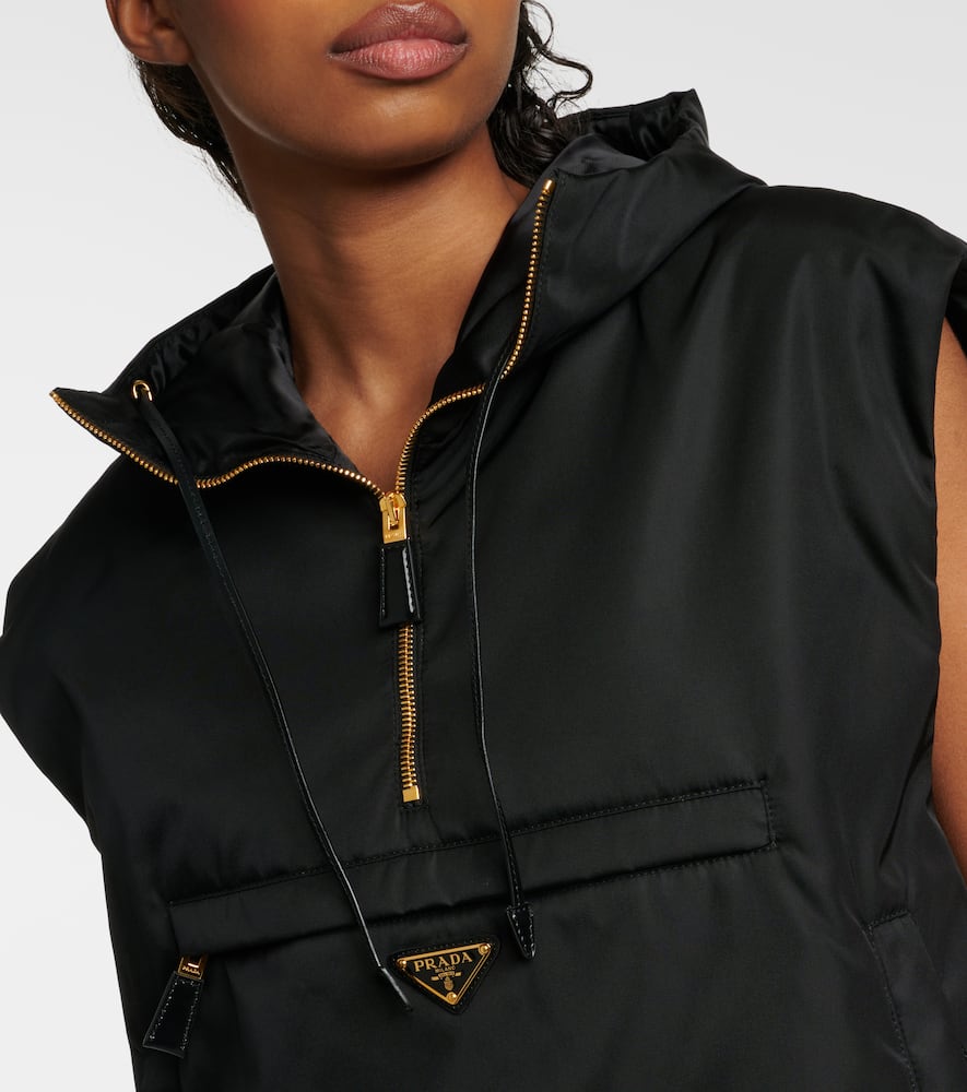 Prada Re-nylon Puffer Vest In Black