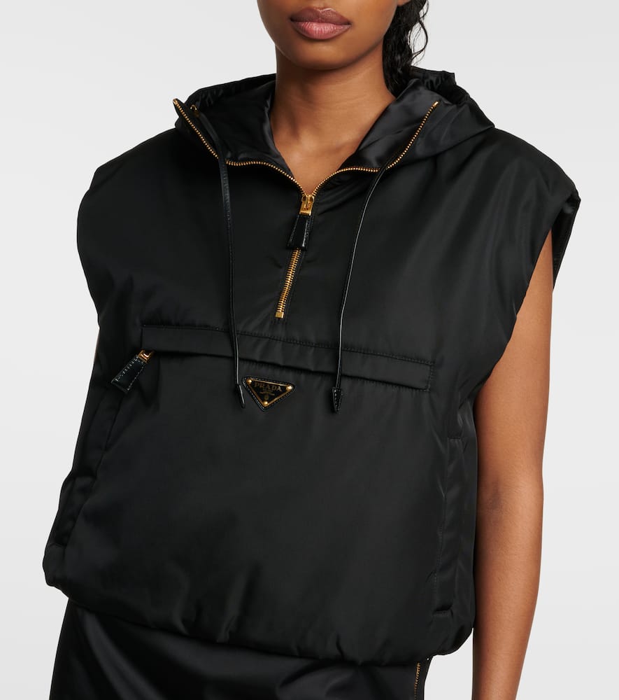Prada Re-nylon Puffer Vest In Black