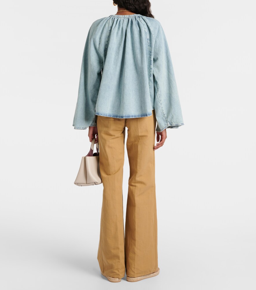  Frame Frame Cotton And Linen Denim Top 