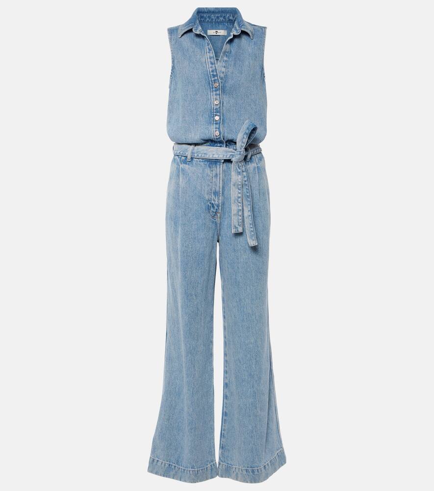 7 For All Mankind Pleated denim jumpsuit