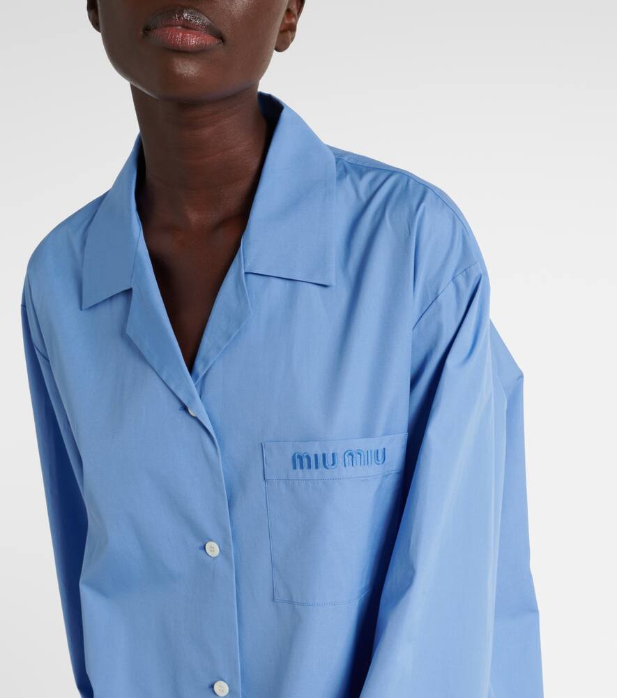 MIU MIU LOGO COTTON POPLIN SHIRT