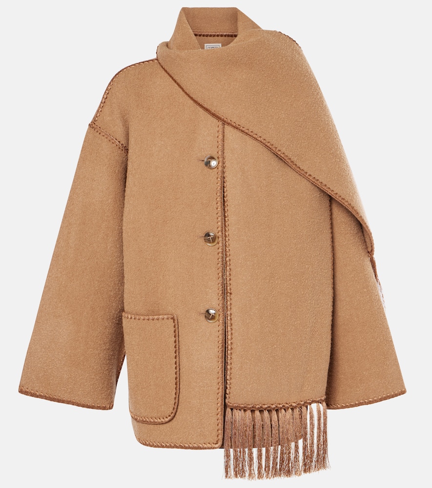 TOTÊME EMBROIDERED WOOL-BLEND SCARF JACKET