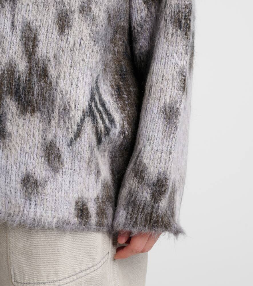 Attico Leopard-print Jacquard Sweater In Grau