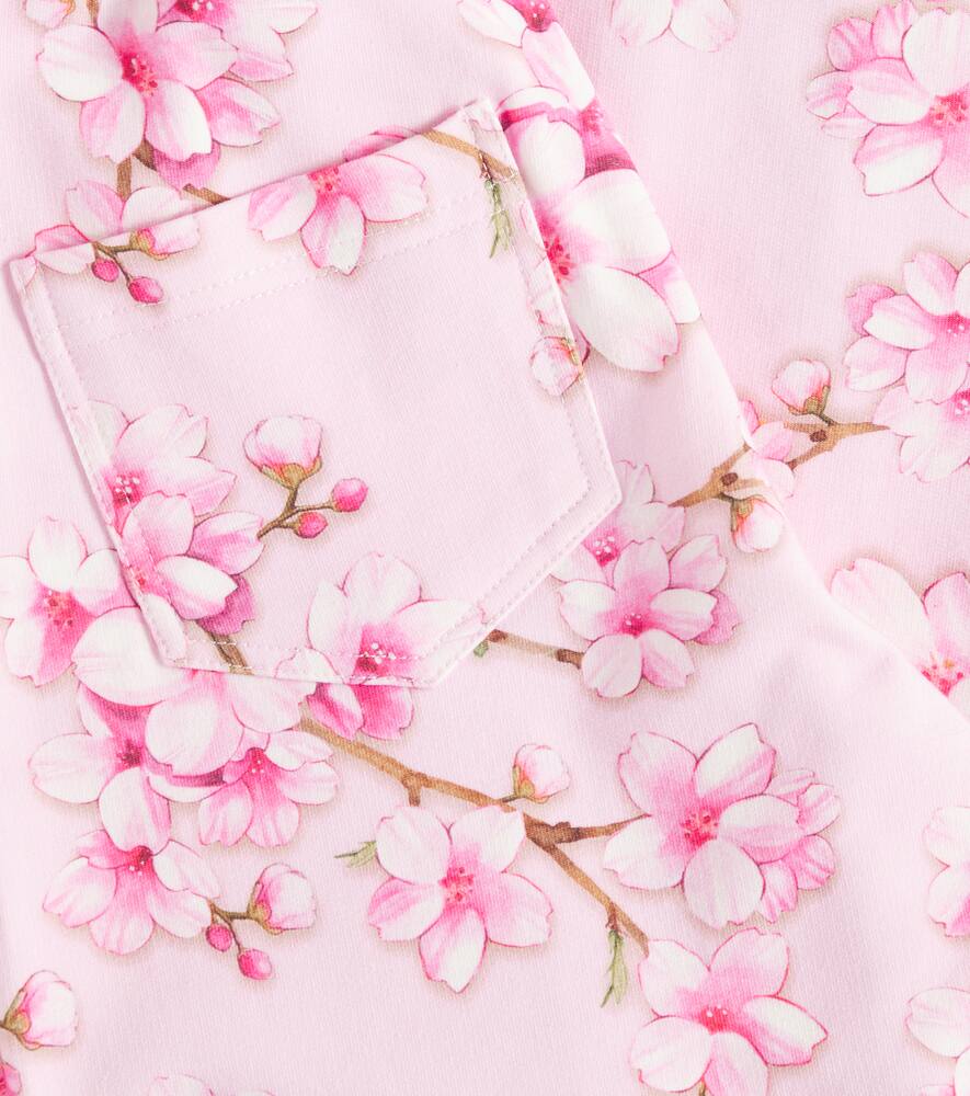 Monnalisa Floral-print Trousers In Pink