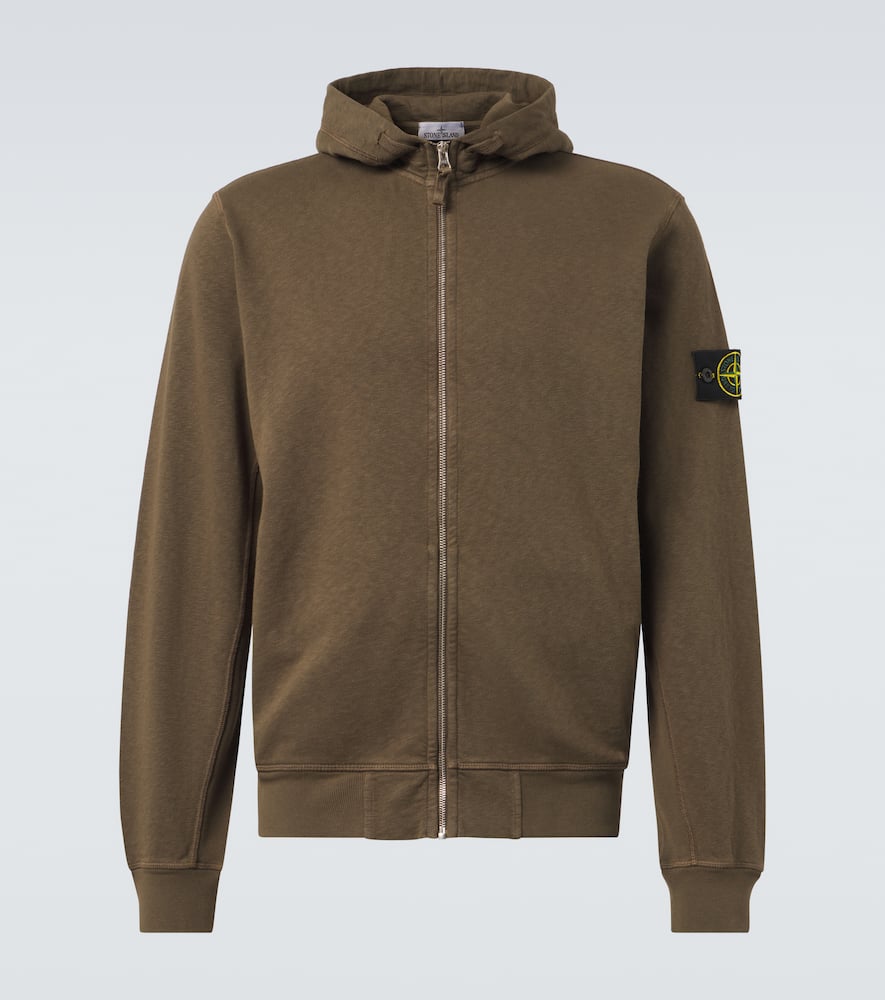 Compass cotton zip-up hoodie