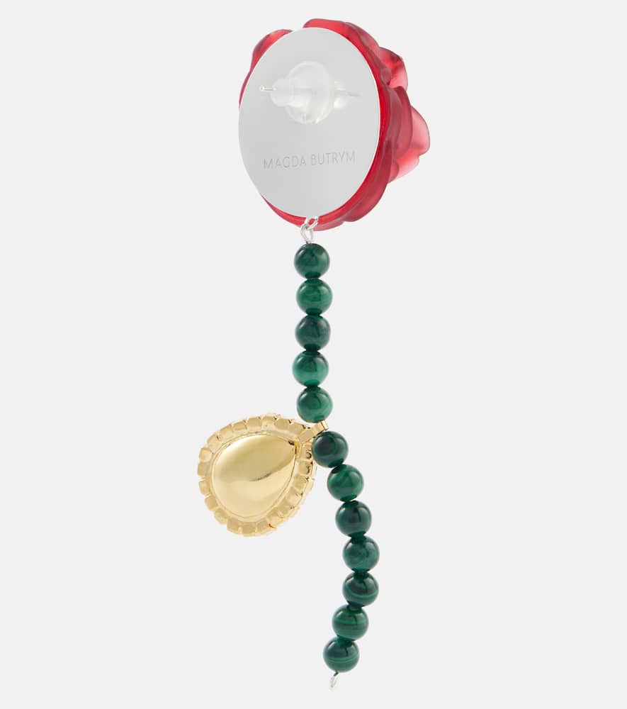 Magda Butrym Embellished Sterling Silver Drop Earrings In Red