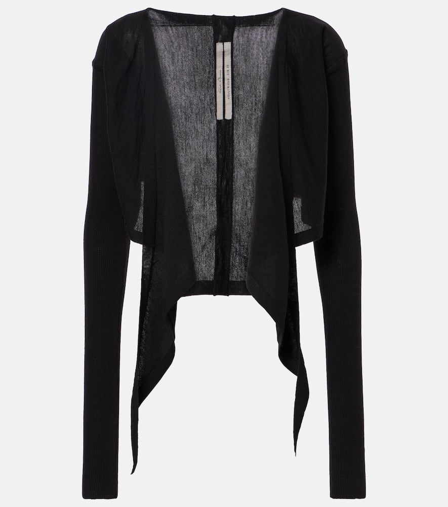 Rick Owens Cropped Virgin Wool Sweater In Black