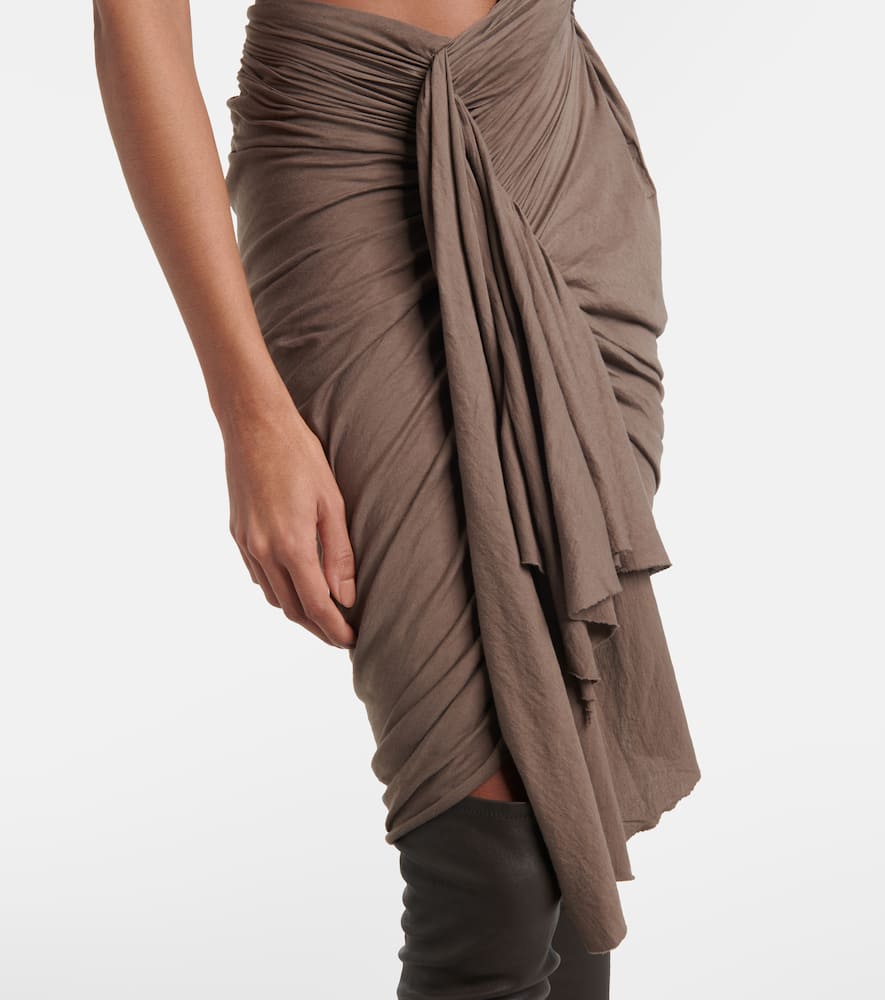 Rick Owens Drkshdw Fog Draped Cutout Cotton Minidress In Grey