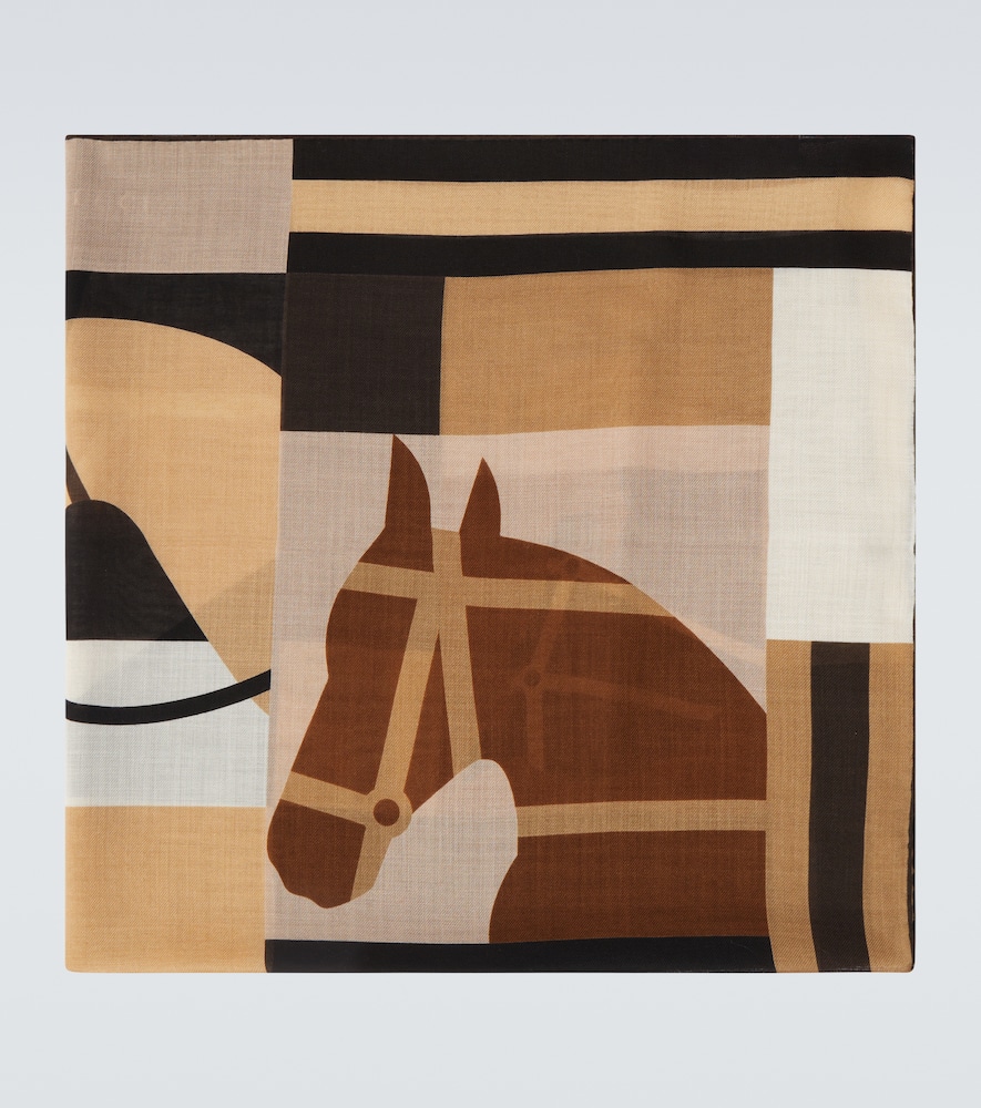 Printed cashmere scarf