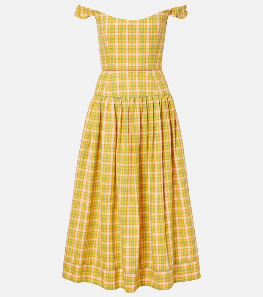 Giorgia checked cotton midi dress