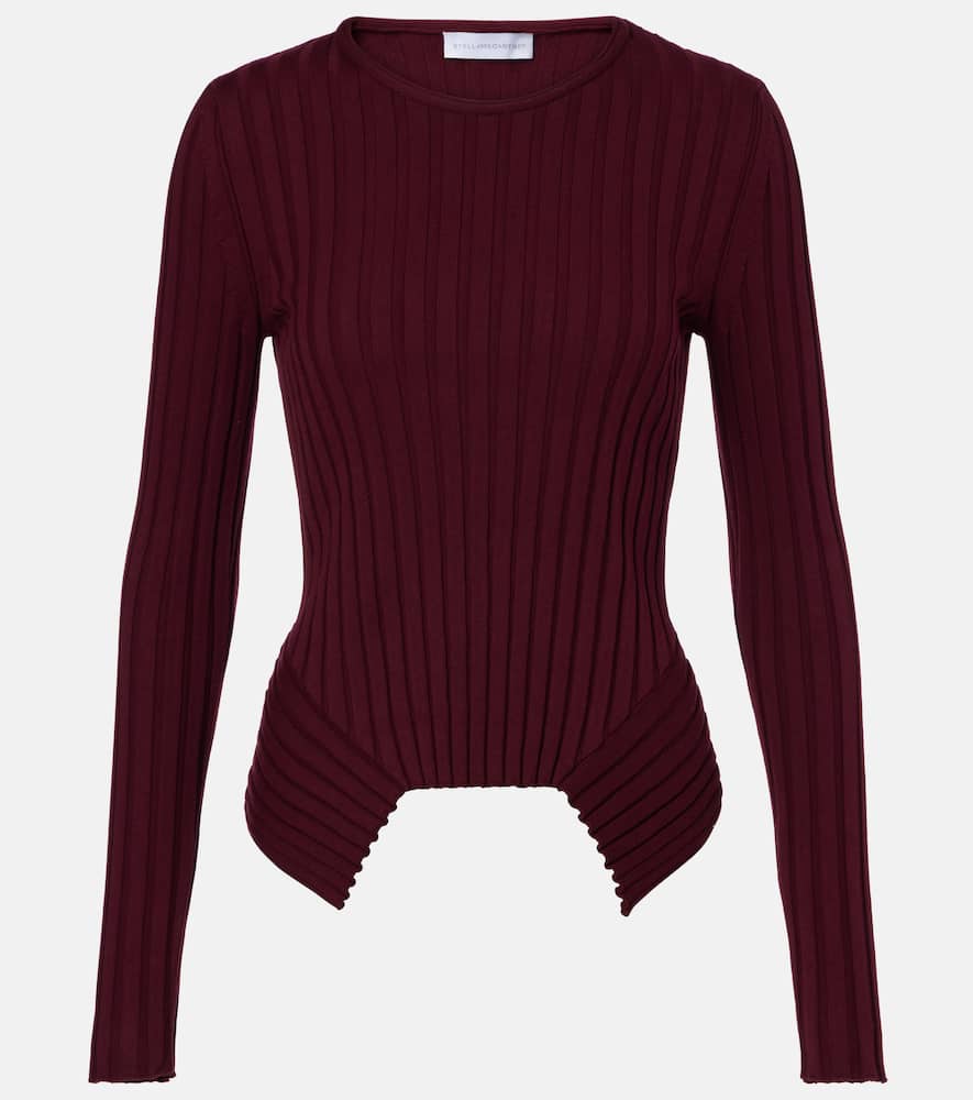 Ribbed-knit cotton top