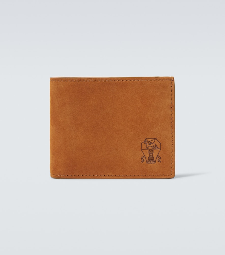 Brunello Cucinelli Suede Bifold Wallet In Brown