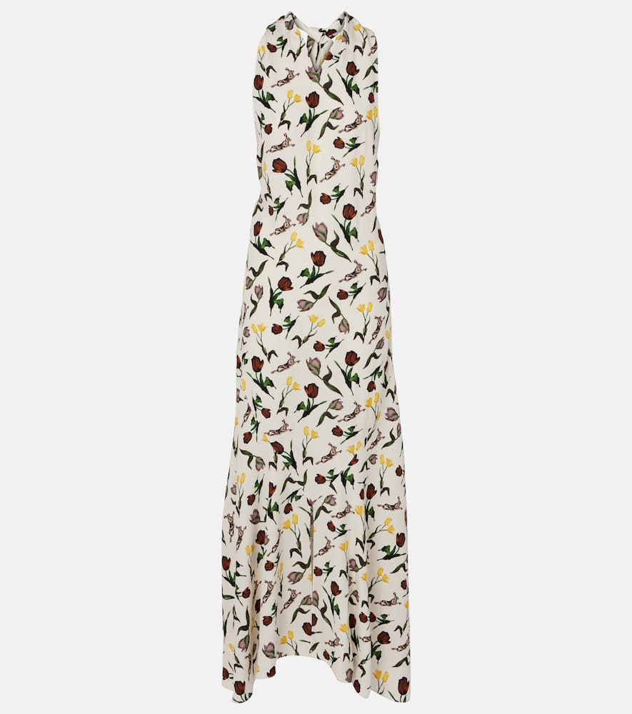 Floral poplin maxi dress