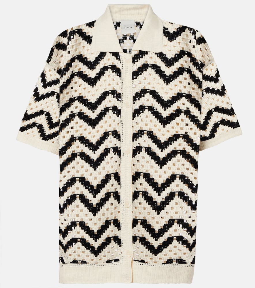 Anais crochet cotton polo shirt