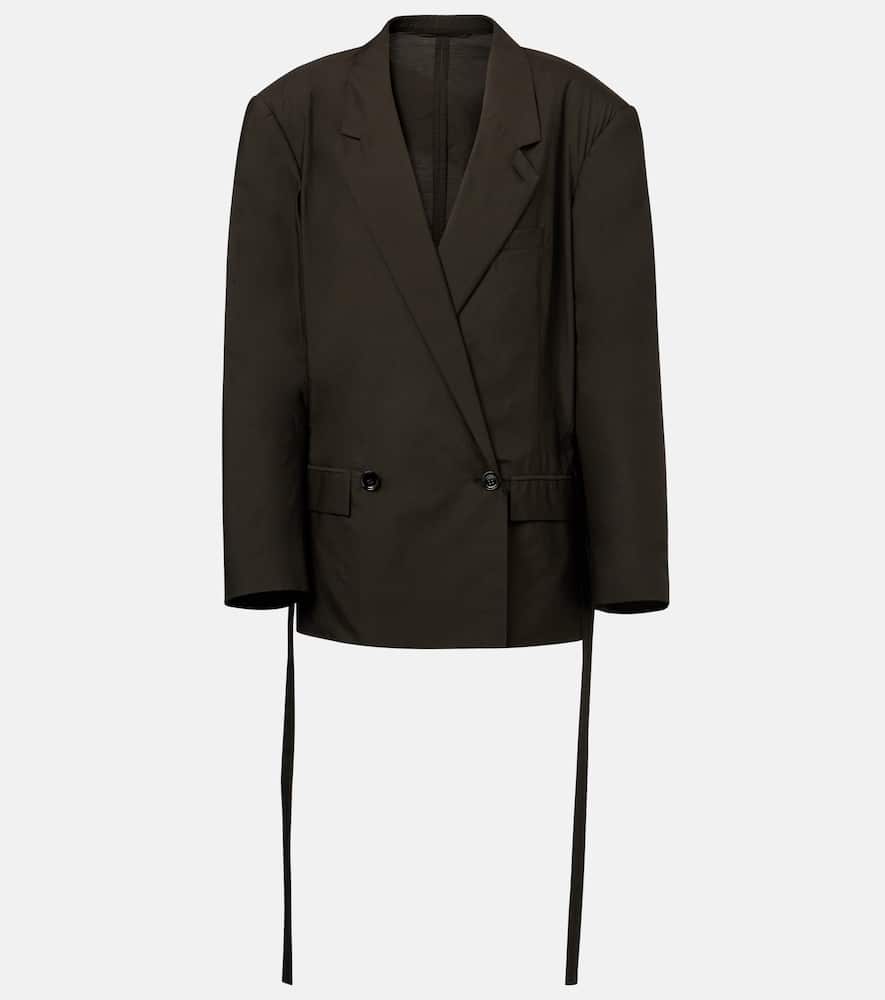 Belted cotton and silk blazer