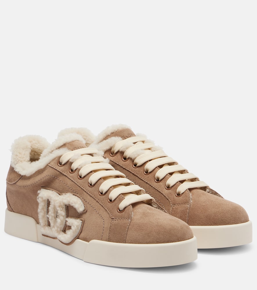 Dolce & Gabbana Suede Sneakers With Shearling Lining Shoes