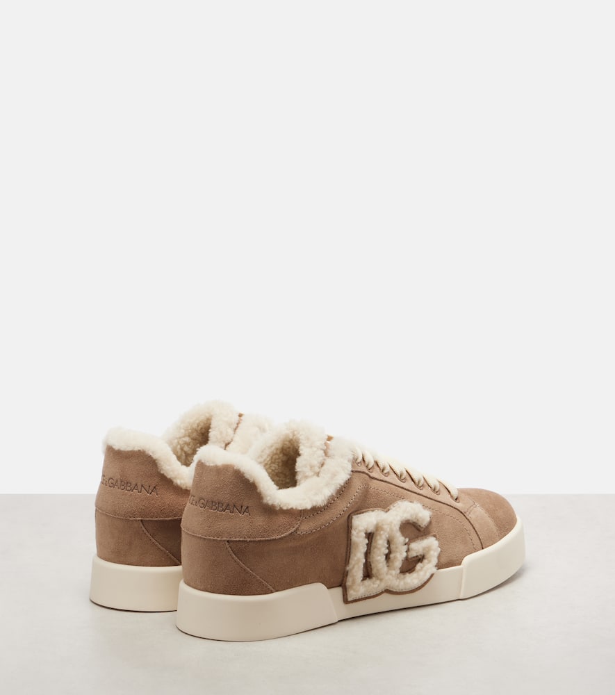 Dolce & Gabbana Suede Sneakers With Shearling Lining Shoes