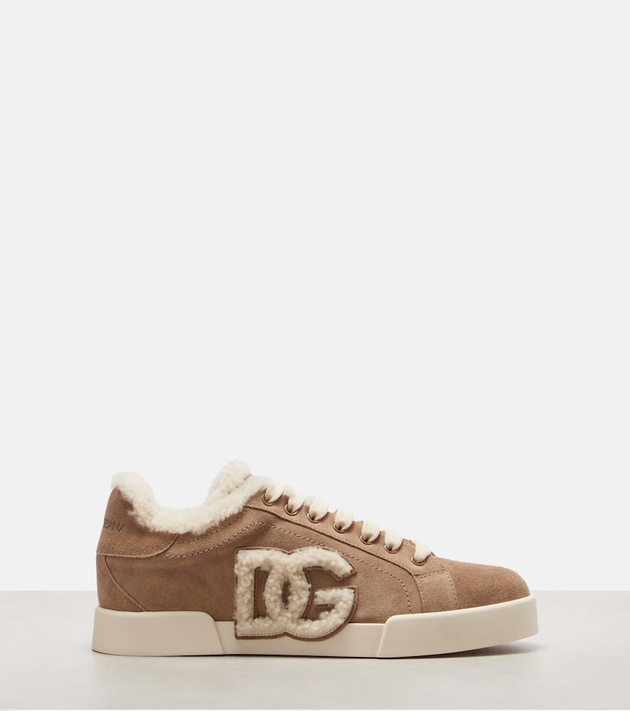 Dolce & Gabbana Suede Sneakers With Shearling Lining Shoes