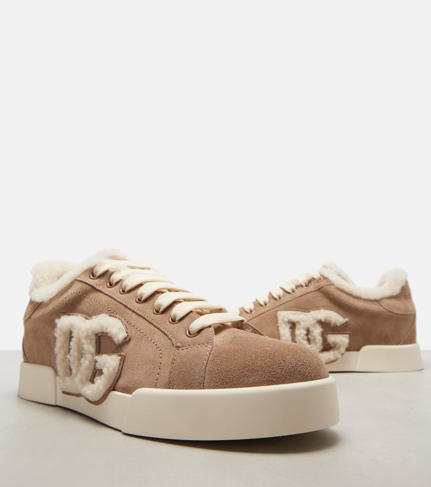 Dolce & Gabbana Suede Sneakers With Shearling Lining Shoes