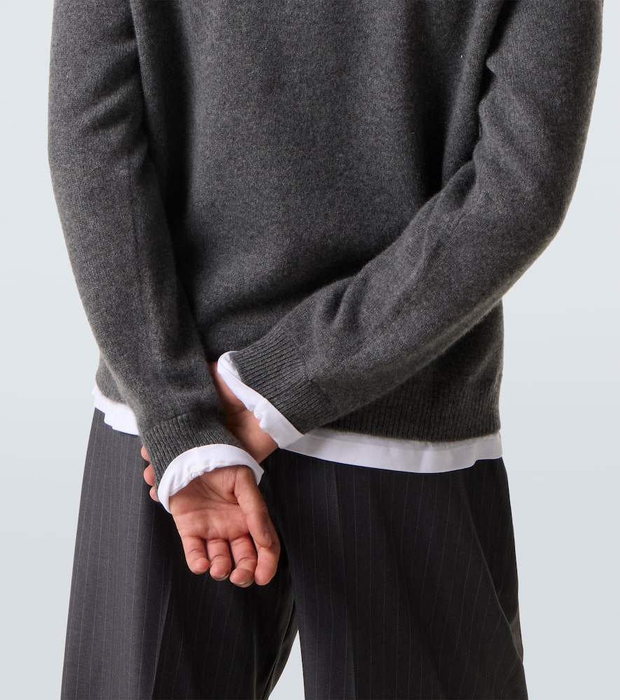 Miu Miu Layered Cashmere Sweater In Gray