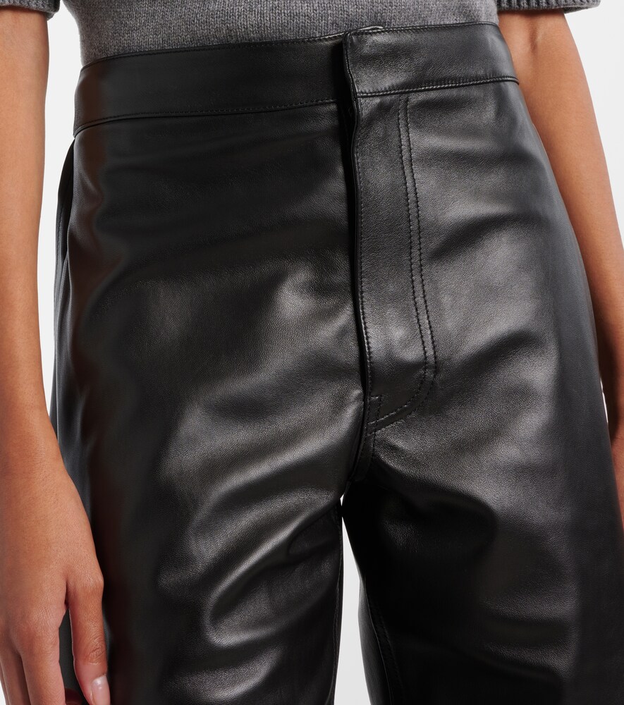  Alaia Alaã¯a High-rise Leather Barrel-leg Pants 