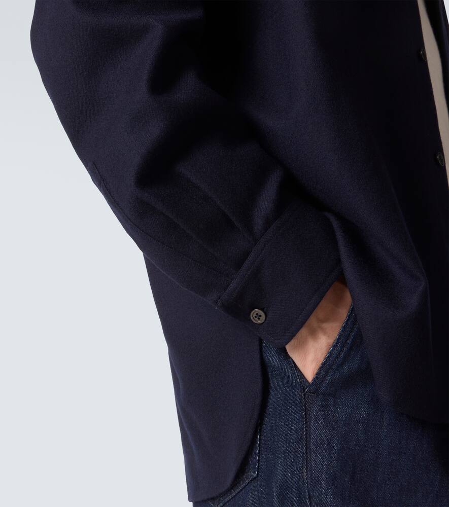 Dries Van Noten Mens Navy Croom Embroidered Wool Shirt In Blue