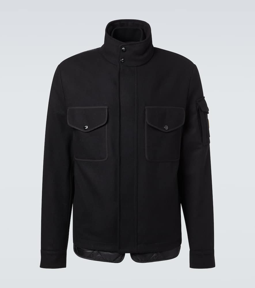 Moncler Avoine Panelled Wool And Shell Jacket In Black