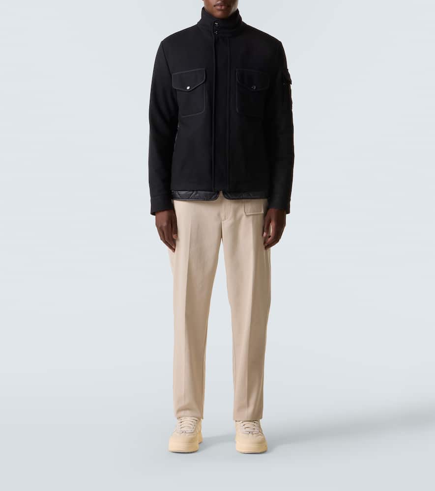 Moncler Avoine Panelled Wool And Shell Jacket In Black
