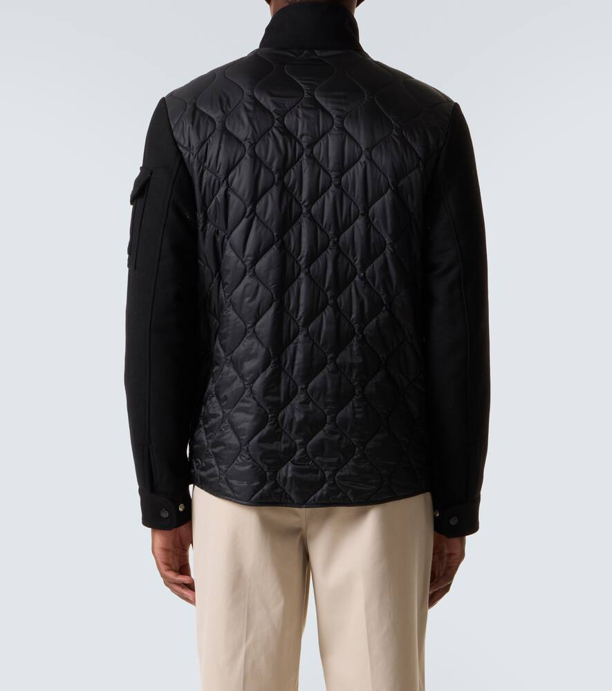 Moncler Avoine Panelled Wool And Shell Jacket In Black