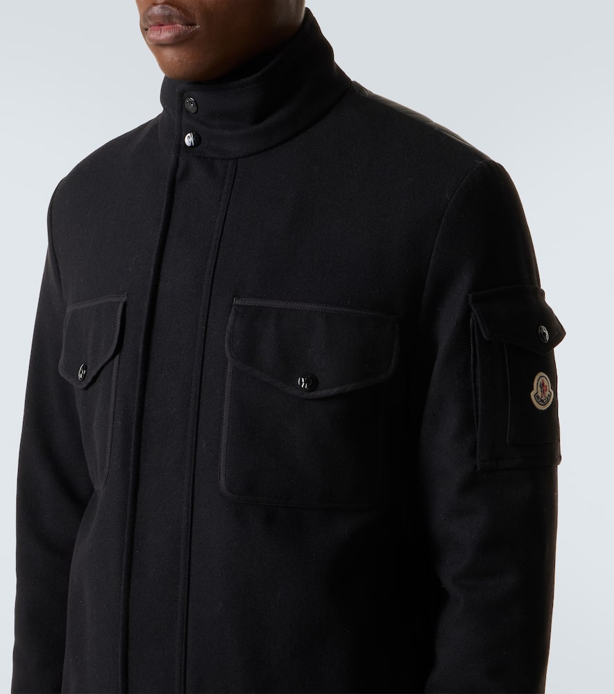 Moncler Avoine Panelled Wool And Shell Jacket In Black