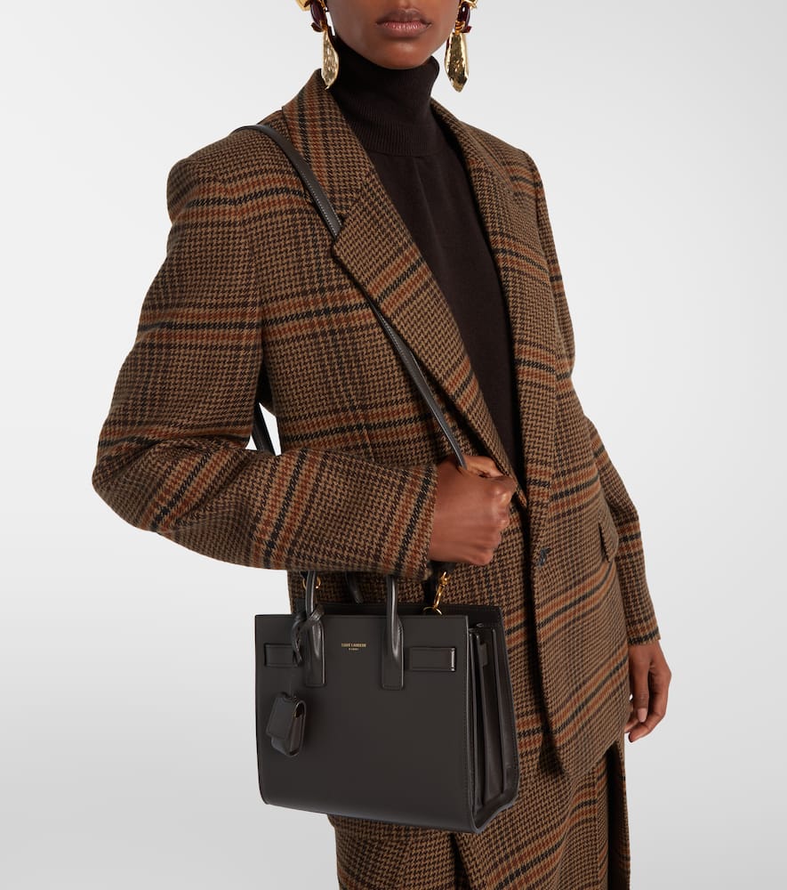 Saint Laurent Sac De Jour Nano Leather Tote Bag In Gray