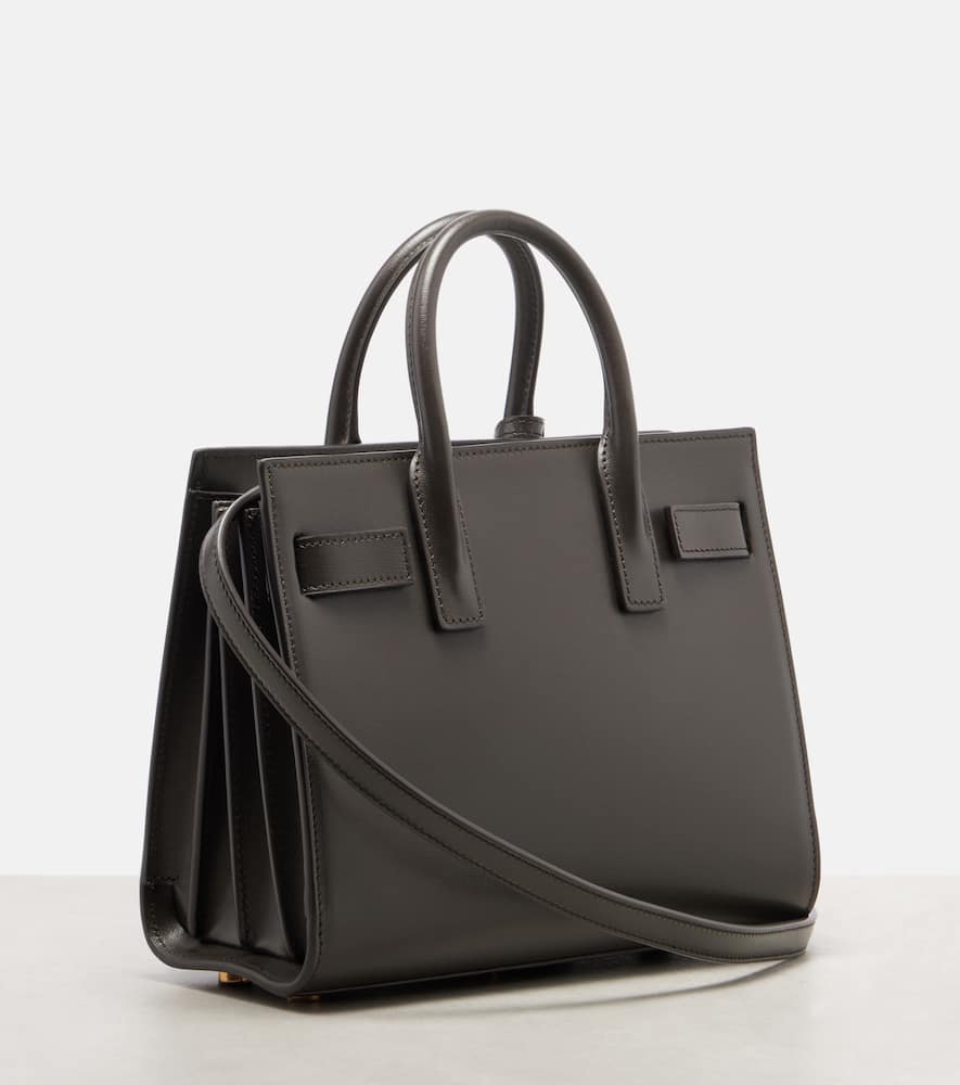 Saint Laurent Sac De Jour Nano Leather Tote Bag In Gray