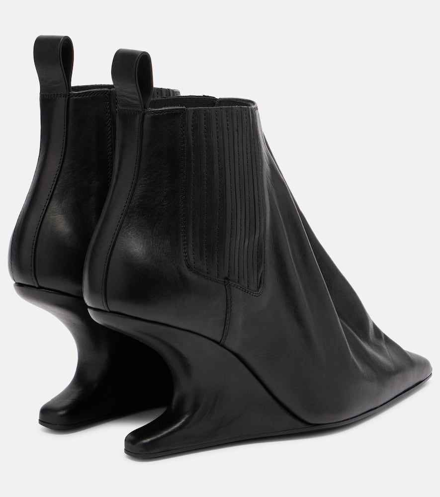Rick Owens Ankle Boot With Pointed Toe And Sculptural Heel In Black
