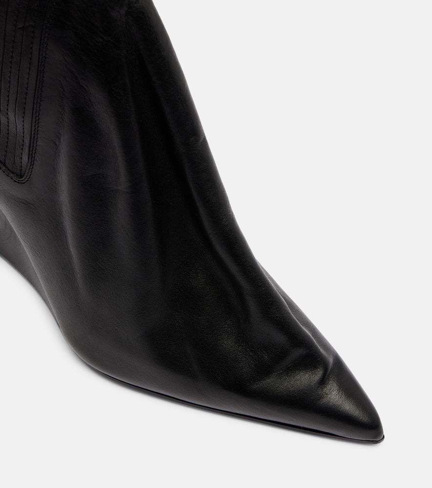 Rick Owens Ankle Boot With Pointed Toe And Sculptural Heel In Black