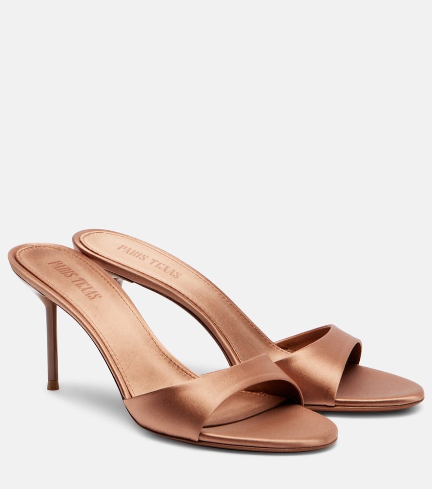 Paris Texas Lidia 70 Satin Mules In Brown