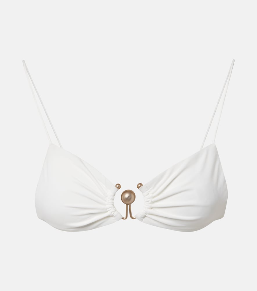 Christopher Esber Ring-detail ruched bikini top
