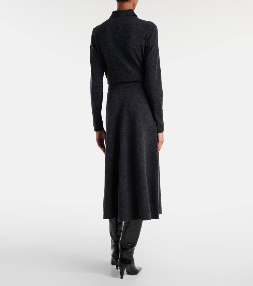 Jardin Des Orangers Wool And Cashmere Midi Skirt In Gray