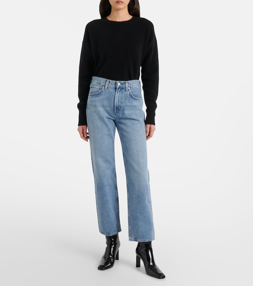 Agolde Valen High-rise Straight Jeans In Blue