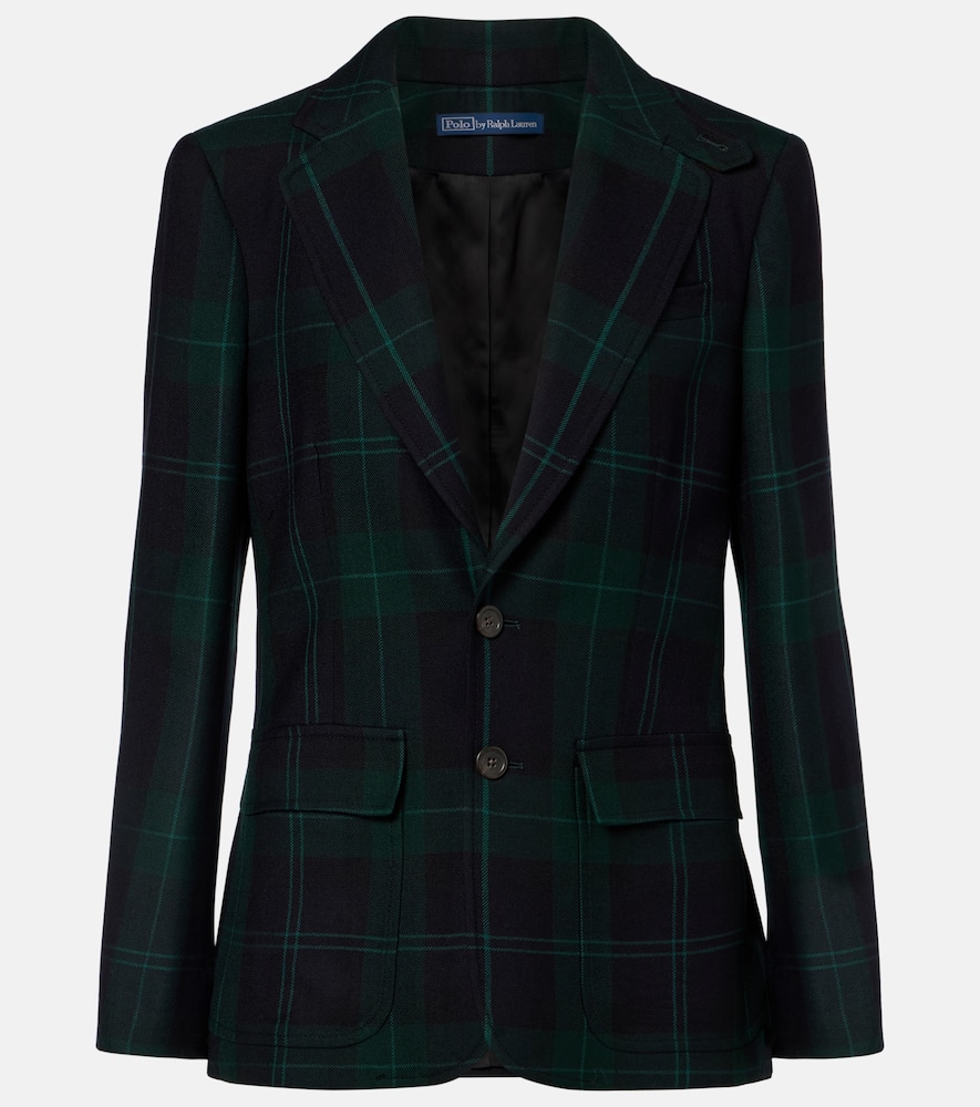 Polo Ralph Lauren Plaid Wool Blazer In Green