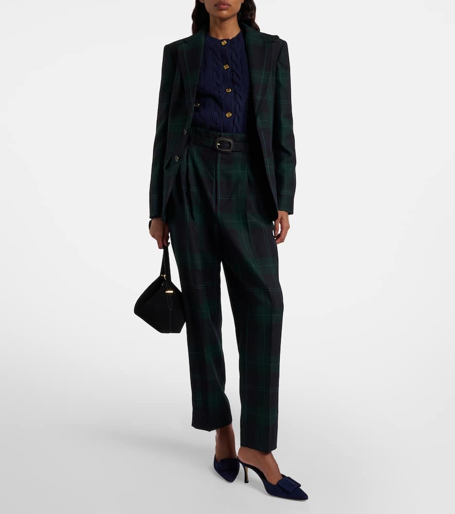 Polo Ralph Lauren Plaid Wool Blazer In Green