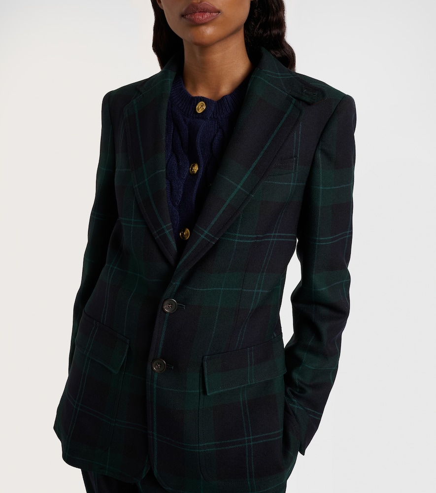 Polo Ralph Lauren Plaid Wool Blazer In Green