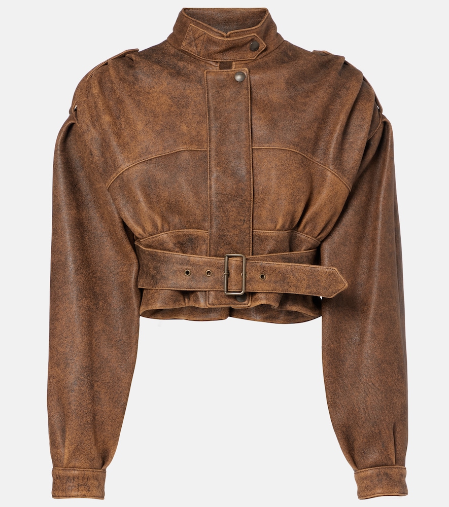 Chloe Chloé Cropped leather biker jacket