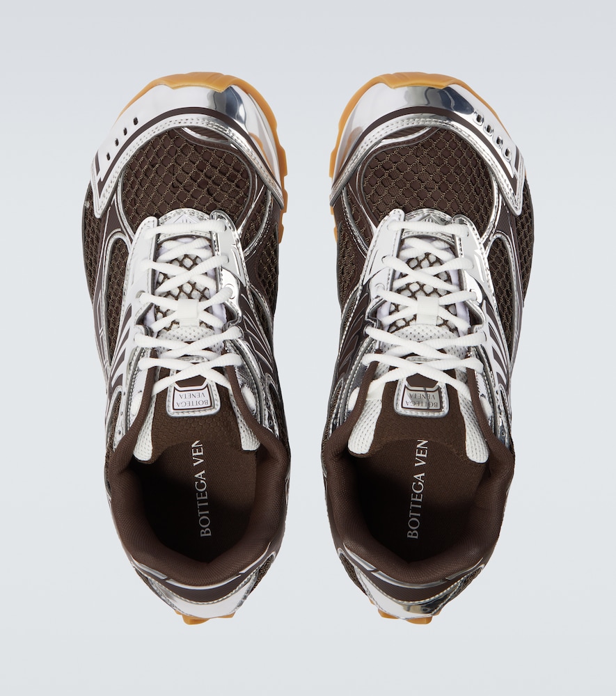 Bottega Veneta Men Fondant And Silver Technical Fabric And Mesh Orbit Sneakers In Multi