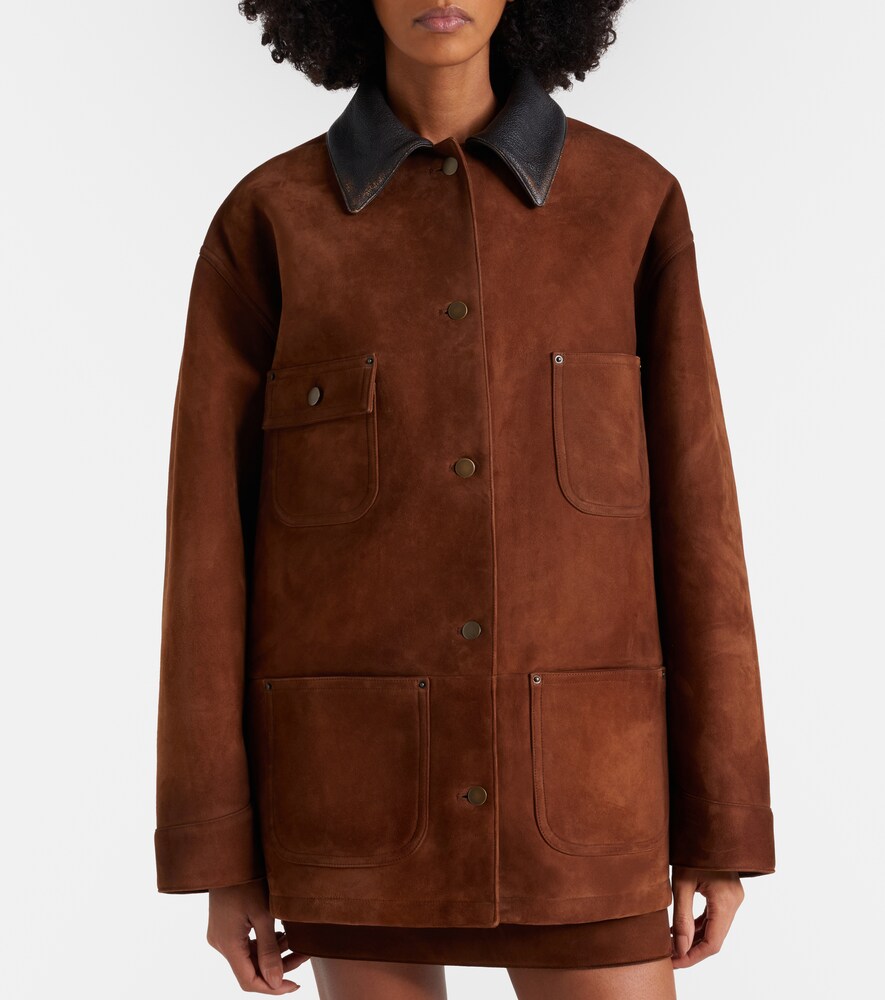  Prada Prada Leather-trimmed Suede Field Jacket 