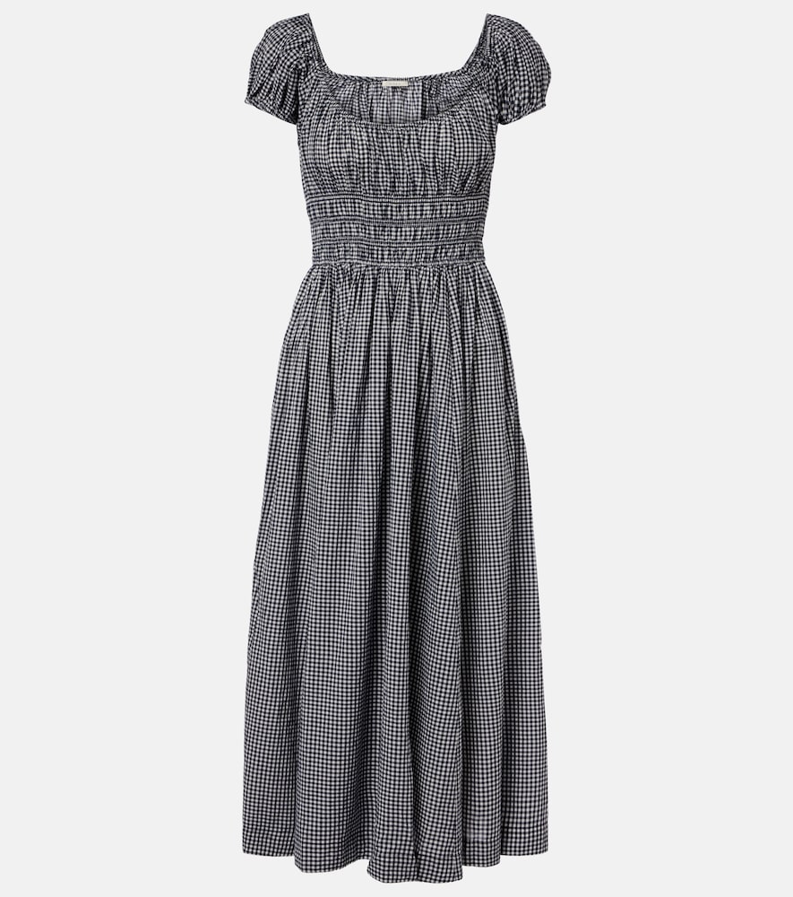 Doen Dôen Quinley gathered gingham cotton midi dress
