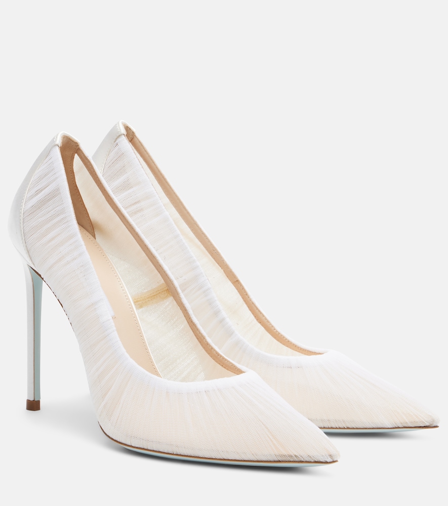 Aquazzura Voile 105 satin-trimmed tulle pumps