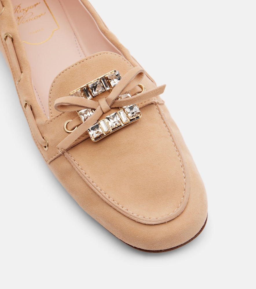  Roger Vivier Roger Vivier Segelschuhe Boat Strass Aus Veloursleder 